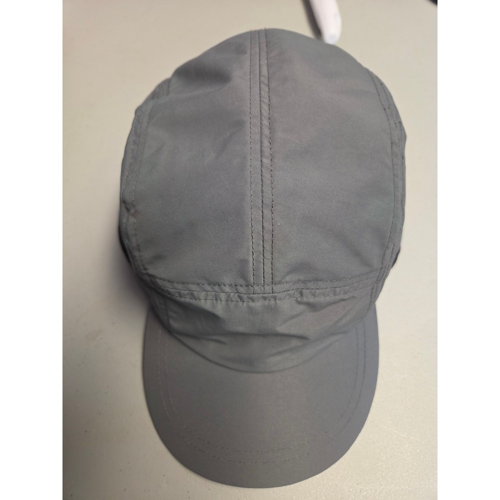 Lands' End Mens Gray Squall Hat Nylon Outer Fleece Lined Ear Flap Hat L-XL